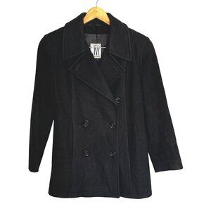 Vintage Wool Peacoat Women’s Small Double Breasted Jones New York Black 90s
